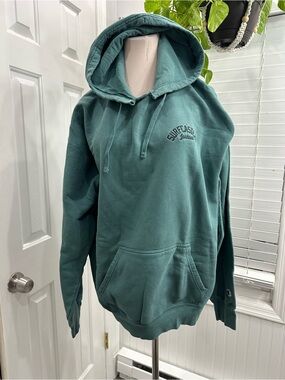 Champion Teal Green Crewneck Hoodie with Small Chest Logo